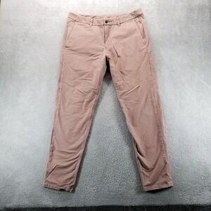 Lululemon Pants Mens 36x32 Orange Commission Slim Chino Stretch Preppy Office